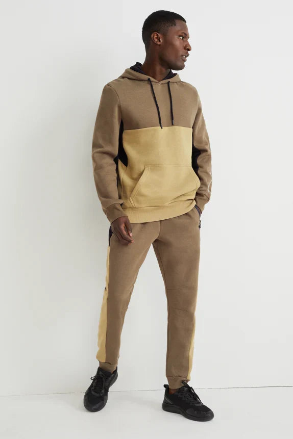 UNICORN Men's jogging suit tracksuit 2-piece with hood beige brown S M L XL XXL