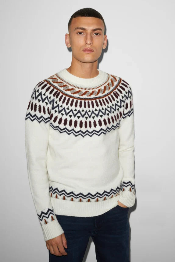UNICORN Men's sweater round neck hoodie sweater cream white XS S M L XL XXL