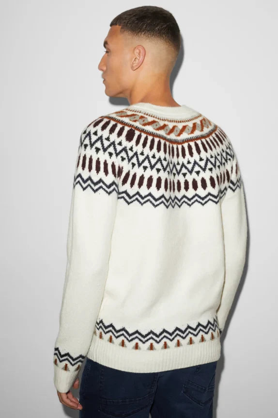 UNICORN Men's sweater round neck hoodie sweater cream white XS S M L XL XXL