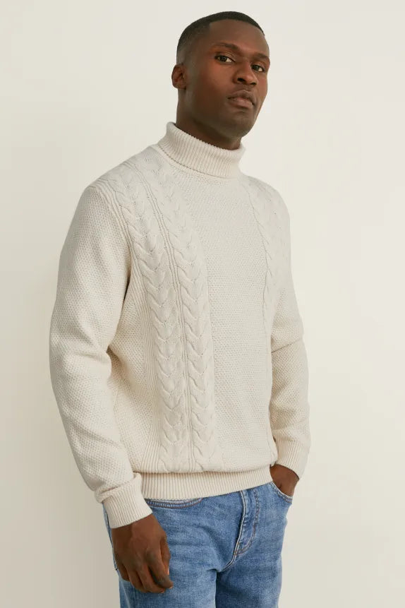 UNICORN Men's turtleneck sweater funnel neck hoodie sweater white black S M L XL XXL XXXL