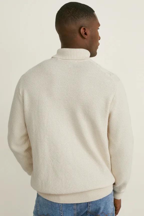 UNICORN Men's turtleneck sweater funnel neck hoodie sweater white black S M L XL XXL XXXL