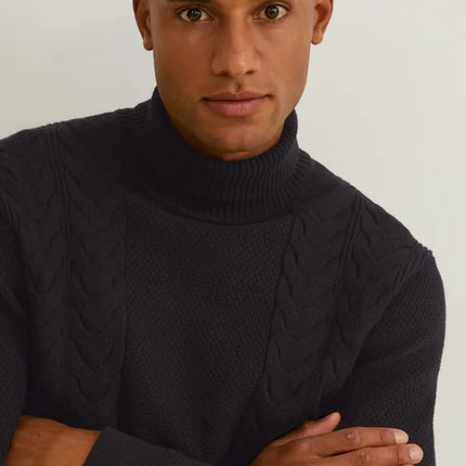 UNICORN Men's turtleneck sweater funnel neck hoodie sweater white black S M L XL XXL XXXL