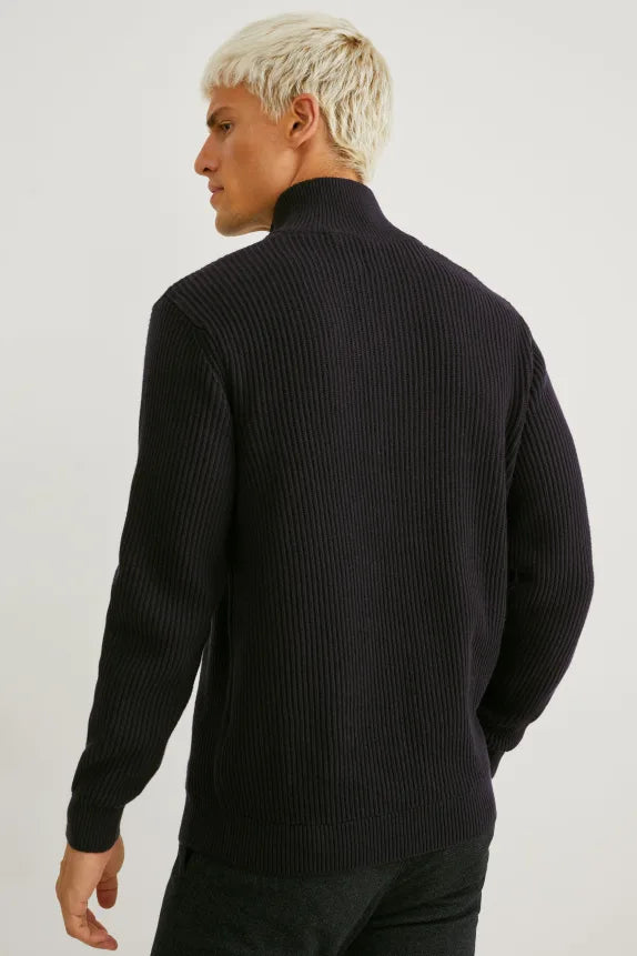 UNICORN Men's sweater with zipper cream white black S M L XL XXL XXXL