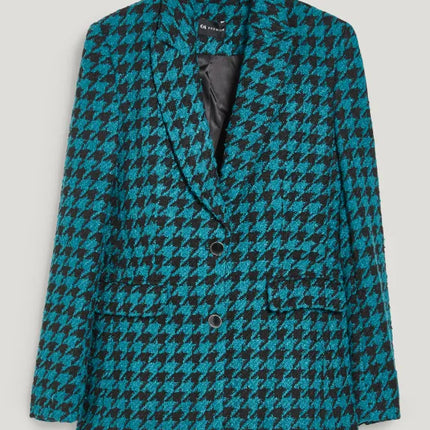 UNICORN Women's blazer checked dark turquoise blue black xs s m l xl xxl xxxl