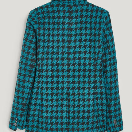 UNICORN Women's blazer checked dark turquoise blue black xs s m l xl xxl xxxl