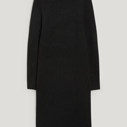 UNICORN Women's knitted long turtleneck dress funnel neck long sleeves brown black xs s m l xl