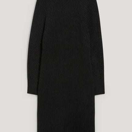 UNICORN Women's knitted long turtleneck dress funnel neck long sleeves brown black xs s m l xl