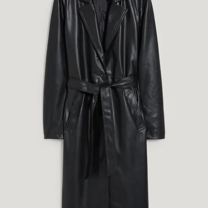 UNICORN Women's long coat with pockets leather black xs s m l xl xxl xxxl