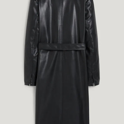 UNICORN Women's long coat with pockets leather black xs s m l xl xxl xxxl
