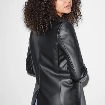 UNICORN Women's oversized blazer leather black xs s m l xl xxl xxxl