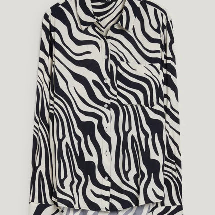 UNICORN Women's blouse shirt zebra black blue white xs s m l xl xxl