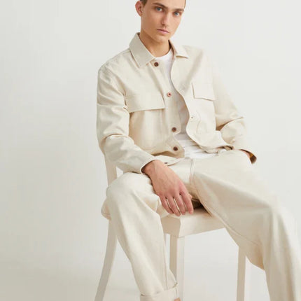 UNICORN Men's overcoat light beige navy blue S M L XL XXL