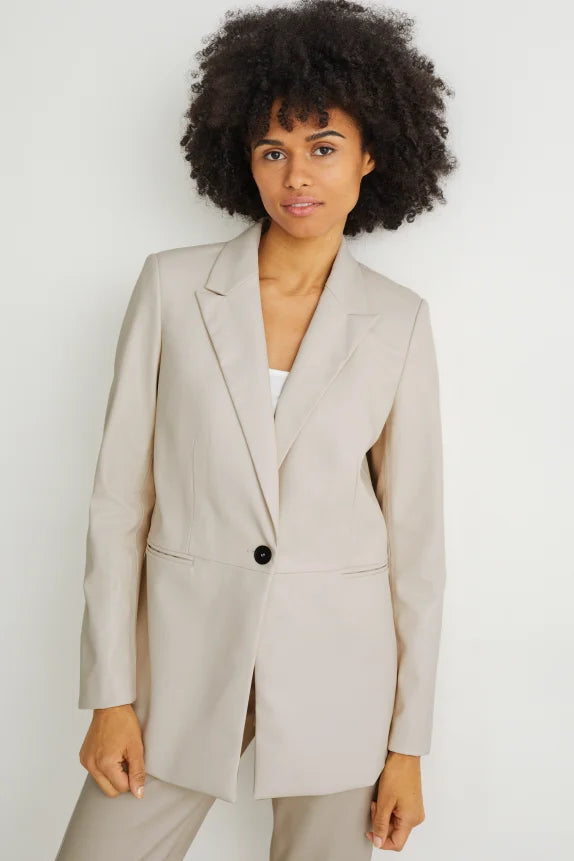 UNICORN Women's oversized blazer leather cream white xs s m l xl xxl xxxl