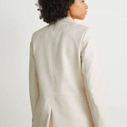 UNICORN Women's oversized blazer leather cream white xs s m l xl xxl xxxl