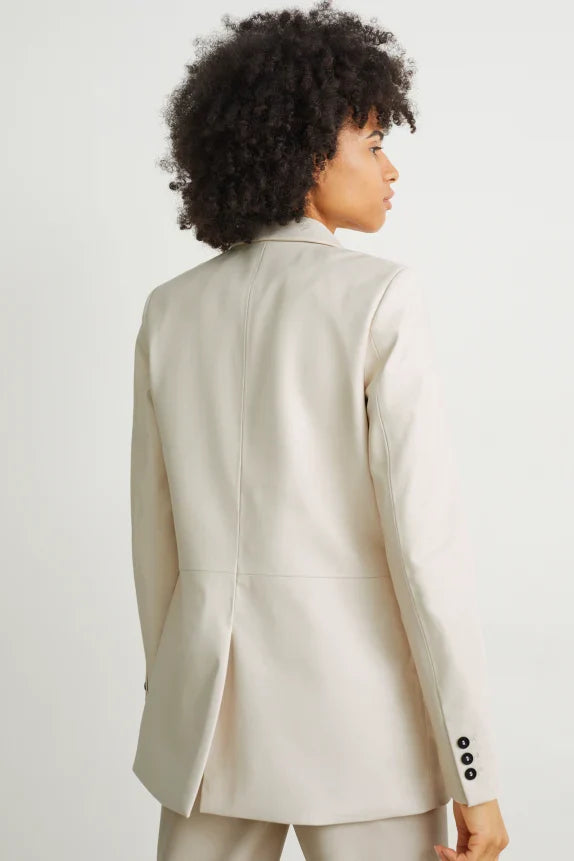 UNICORN Women's oversized blazer leather cream white xs s m l xl xxl xxxl
