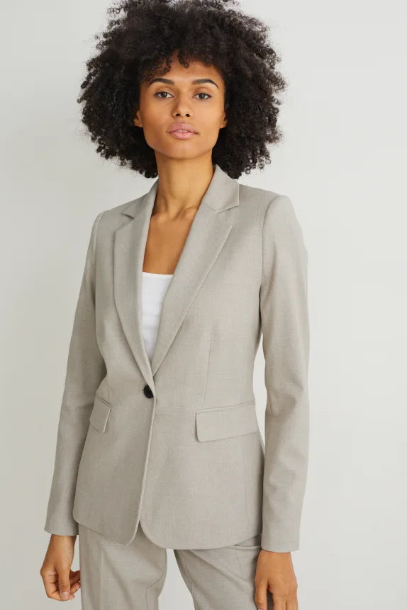 UNICORN Women's oversized business blazer light gray xs s m l xl xxl xxxl