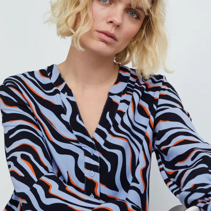 UNICORN Women's blouse shirt zebra black blue white xs s m l xl xxl