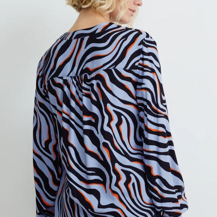 UNICORN Women's blouse shirt zebra black blue white xs s m l xl xxl