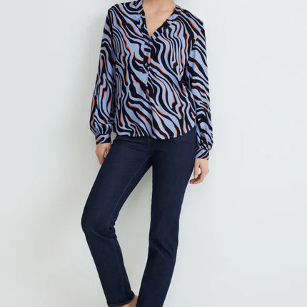 UNICORN Women's blouse shirt zebra black blue white xs s m l xl xxl