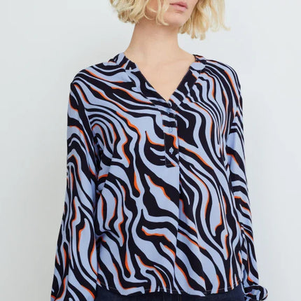 UNICORN Women's blouse shirt zebra black blue white xs s m l xl xxl