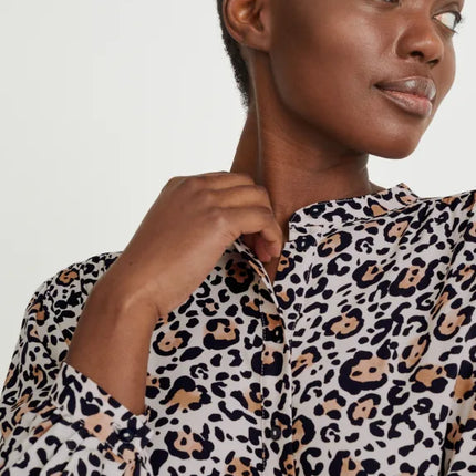 UNICORN Women's blouse shirt leopard print light beige xs s m l xl xxl