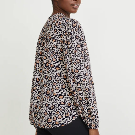 UNICORN Women's blouse shirt leopard print light beige xs s m l xl xxl