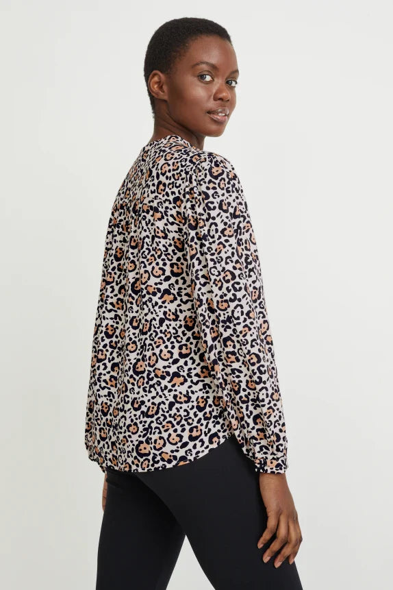UNICORN Women's blouse shirt leopard print light beige xs s m l xl xxl
