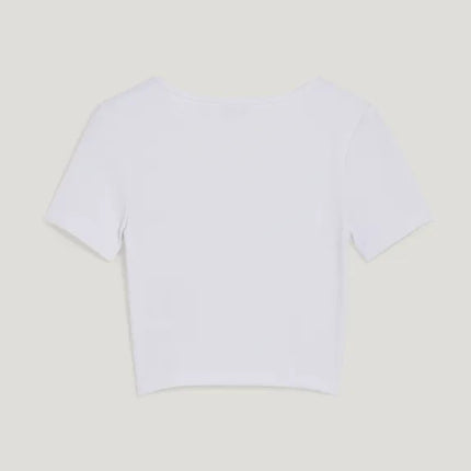 UNICORN women's short top shirt ribbed structure black red white xs s m l xl