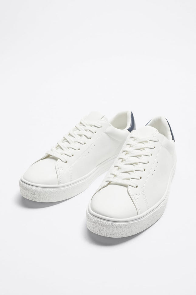 UNICORN brand men's low sneakers lace-up shoes leather black and white sizes 39 to 47