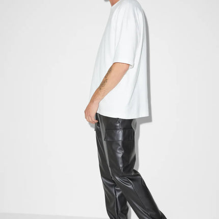 UNICORN Cargo trousers - relaxed fit - imitation leather s m l