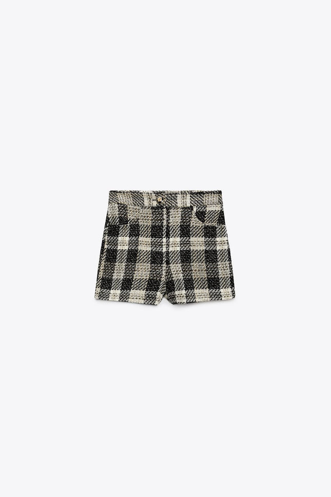 UNICORN Women's high-waisted short skirt with front pockets. zip and button closure at the front ecru black xs s m l xl