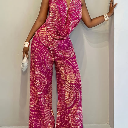 UNICORN Women'S Printed Drop Shoulder Camisole Top And Wide Leg Pants s m l xl xxl