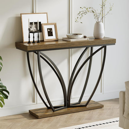 UNICORN Industrial Rustic Brown Sofa Table - Height After Assembly: 27 Inches