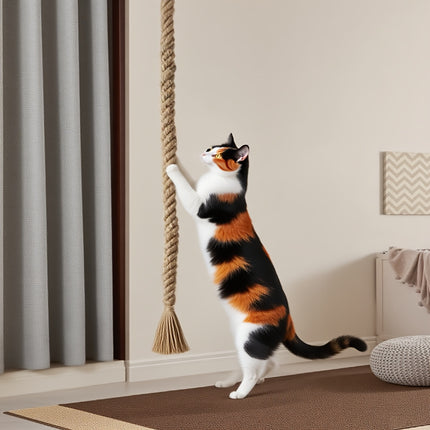 UNICORN Solid Wood Sisal Wall Mounted Cat Climbing Rope