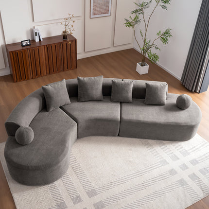 UNICORN L-Shaped Sofa Grey Modern Minimalist, 327x215x65cm, for Living Room