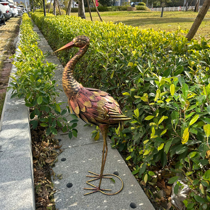 UNICORN Metal Crane Courtyard Decoration, Garden Heron Ornament