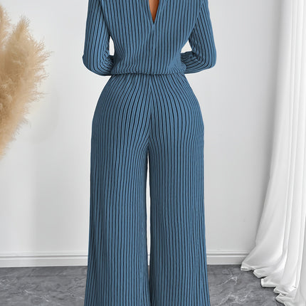 UNICORN Womens Elegant Long Sleeve Wide Leg Body Suit with Clavicle Collar s m l xl