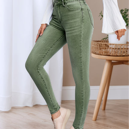 UNICORN High-Stretch Skinny Jeans Olive Green s m l xl