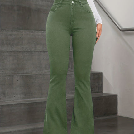 UNICORN Army Green Stretchy Fashionable Flared Pants l