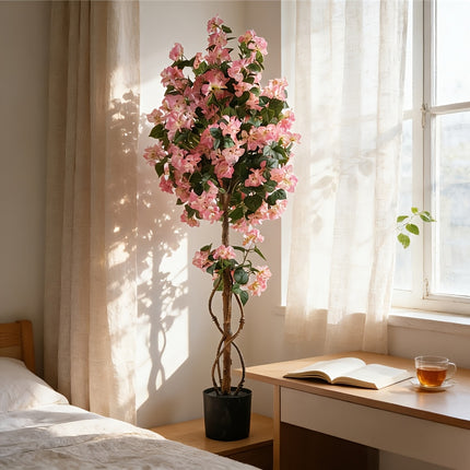 UNICORN 180cm High Simulated Bougainvillea Tree Red Pink