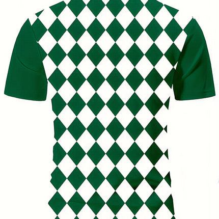 UNICORN Color Blocking Plaid Golf Shirt for Summer Breathable, Collar s m l xl xxl