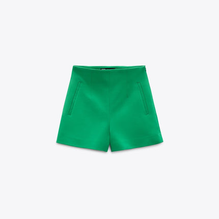 UNICORN women's shorts culottes pink green high-waisted and welt pockets xs s m l xl