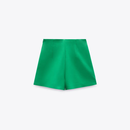 UNICORN women's shorts culottes pink green high-waisted and welt pockets xs s m l xl