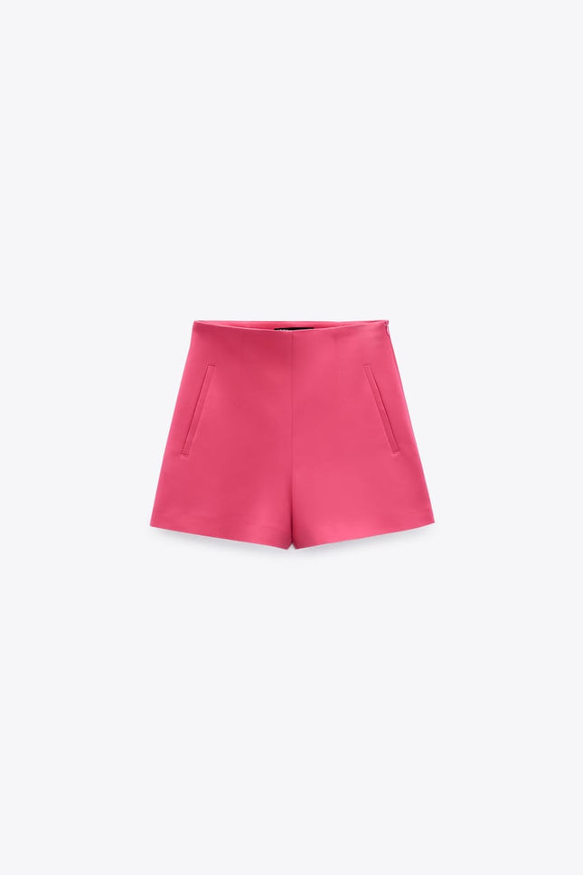 UNICORN women's shorts culottes pink green high-waisted and welt pockets xs s m l xl
