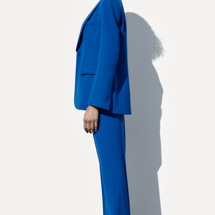 UNICORN women's suit dark blue trousers blazer with tuxedo collar xs s m l xl xxl