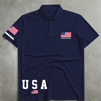 UNICORN Short-sleeve Shirt, American Design USA Text and the American Flag s m l xl xxl
