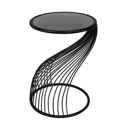 UNICORN Side table "Ray" black With / glass