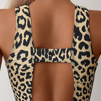 UNICORN One-Piece Swimsuit with Leopard Print, Open Back s m l xl xxl
