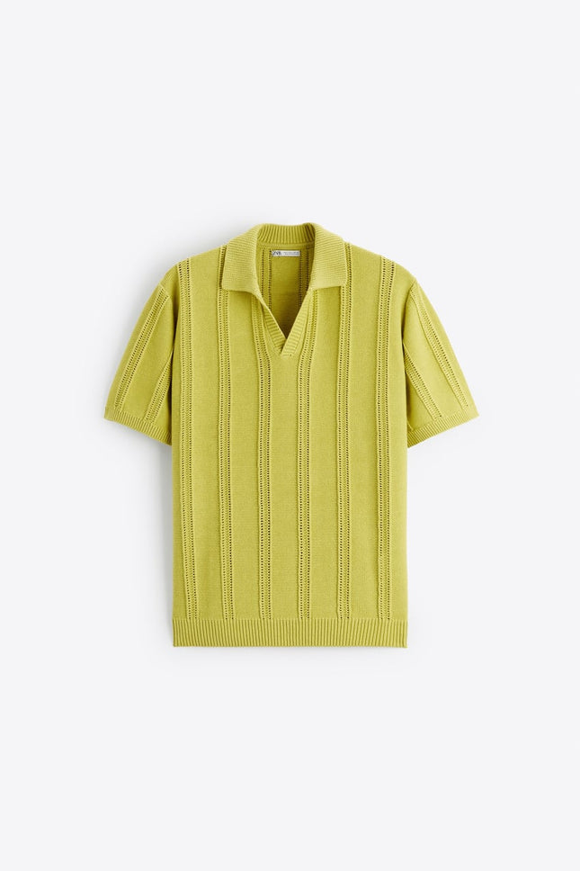 UNICORN men's polo shirt short sleeves jersey with structure lime yellow s m l xl