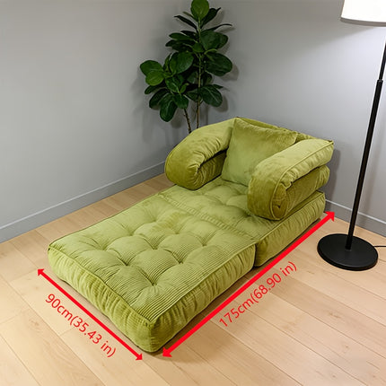 UNICORN 1 Folding Sofa Bed Single Chair Bed with Backrest and Pillow Gray Green White